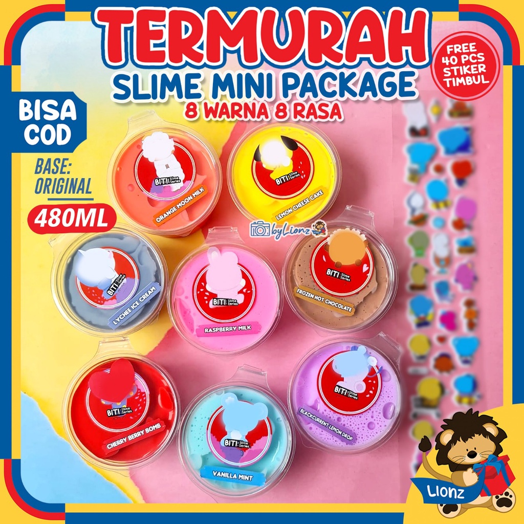 slime BiTi base original 8 warna 8 rasa 480ml rasa by KADOKADO.IND