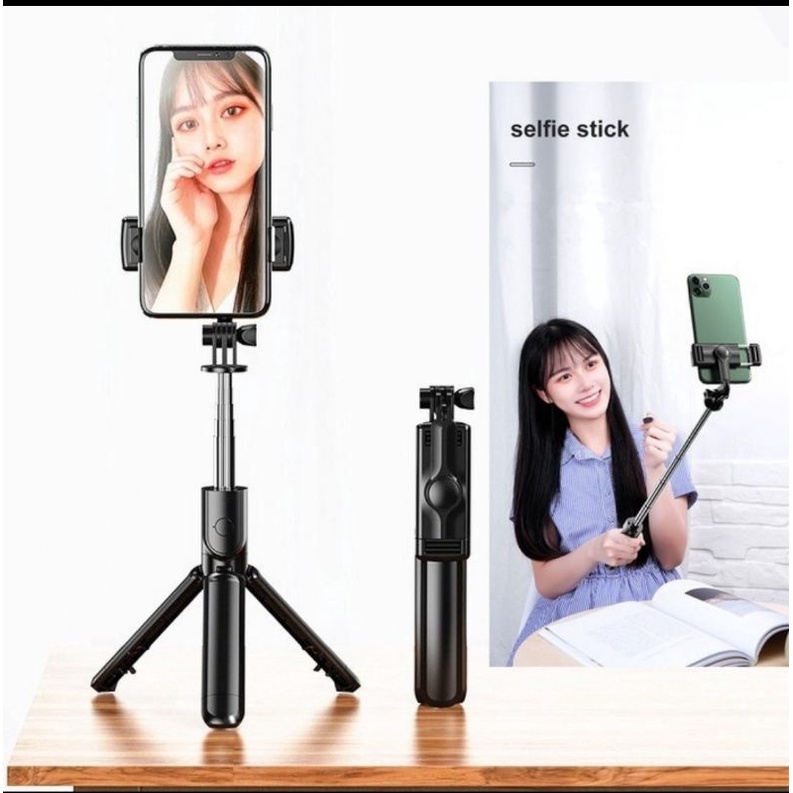 Tongsis Tripod Remote Bluetooth Selfie Stick LAMPU LED S03 S03-S live steaming