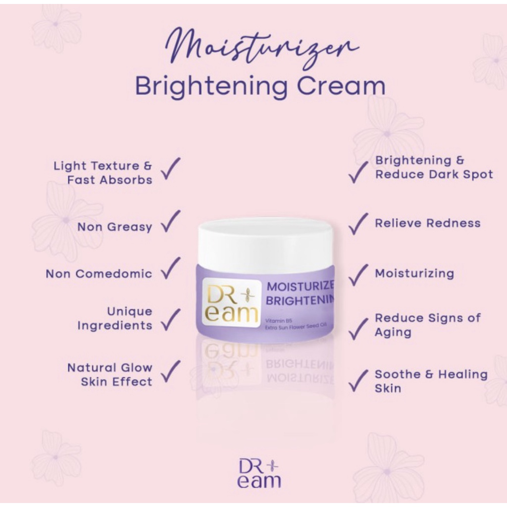 Dr eam Moisturizer Brightening Cream / Pelembab Wajah