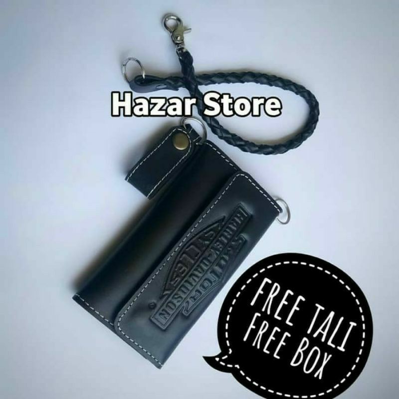 Dompet Kulit Pria Harley Davidson Original 100% Kulit Asli Free Tali
