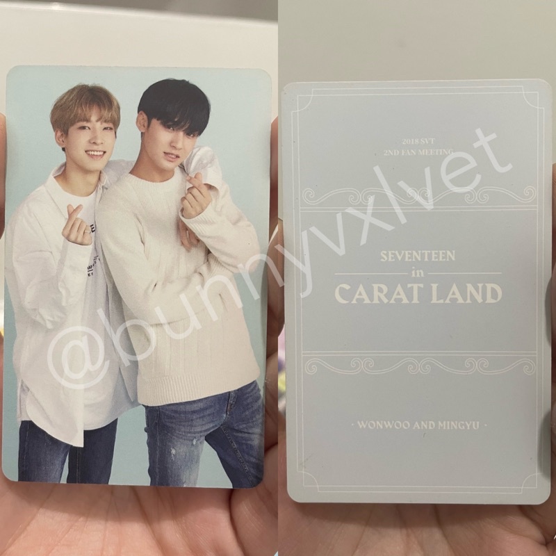 RARE PC TC TRADING CARD OTP MEANIE MINGYU WONWOO SEVENTEEN CARLAND CARATLAND2018
