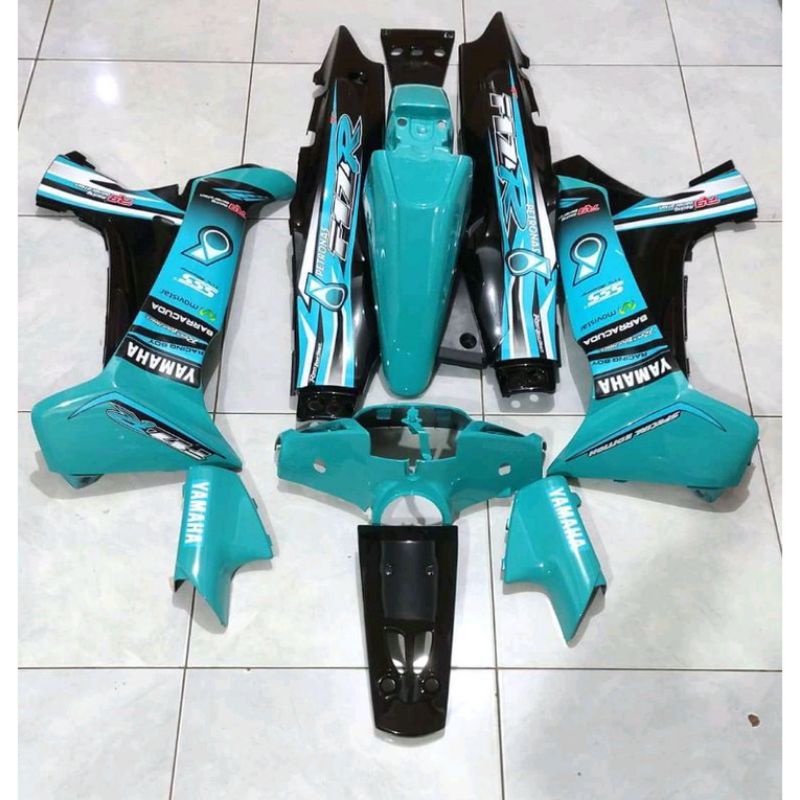 Cover Body Bodi Halus Full Set Yamaha Fiz r F1zr Fiz r Hijau Toska Petronas Toska