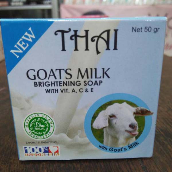 [Beli 12 Free Gift] THAI Goats Milk Soap 50 gr_Sabun Susu Kambing