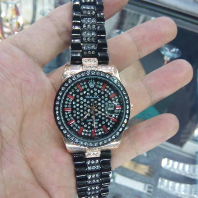 Jam Tangan Wanita rolex manik rose gold