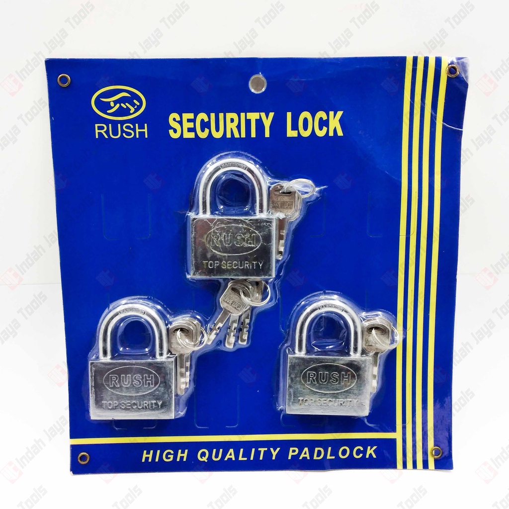 RUSH 60 MM 3 Pcs Kunci Gembok Master Key Set Rumah Toko Gerbang