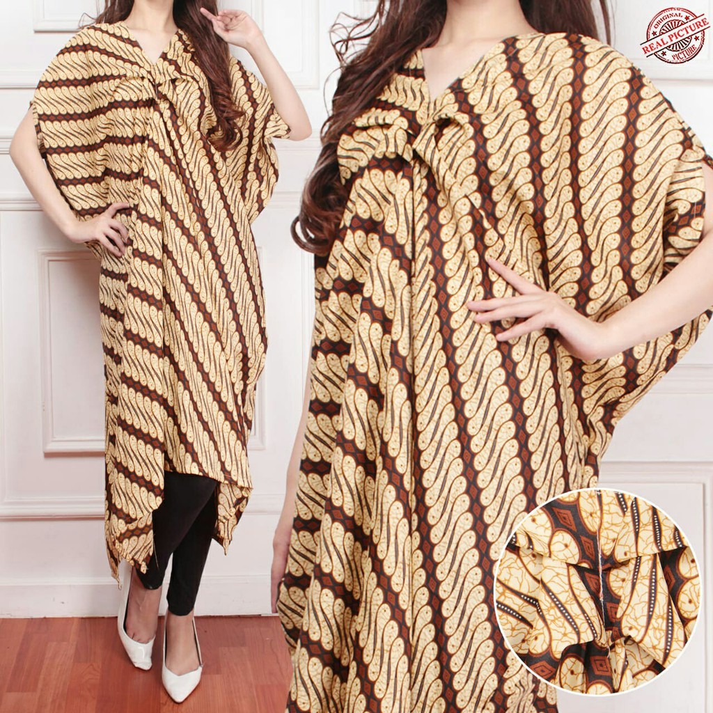 Atasan Baju Muslim Tunikk Kaftan Lurik  Jumbo BigSize Perempuan Cewe Wanita Murah