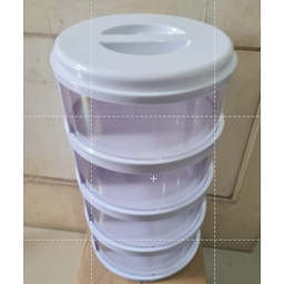 1 kg Rak Penyimpanan Makanan 4 Susun Tingkat Tudung Saji Tutup Food Cover 5 susun-putih polos