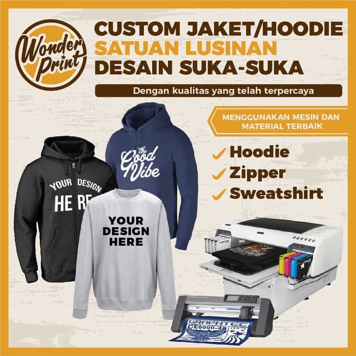 ramadhan sale JAKET CUSTOM SATUAN JASA SABLON JAKET Sweater Keren POLYFLEX DTG PRINT H321Rr