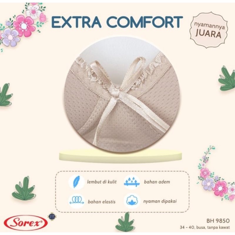 Sorex Bra Extra Comfort 9850 BH Busa Tanpa Kawat Setara Cup B