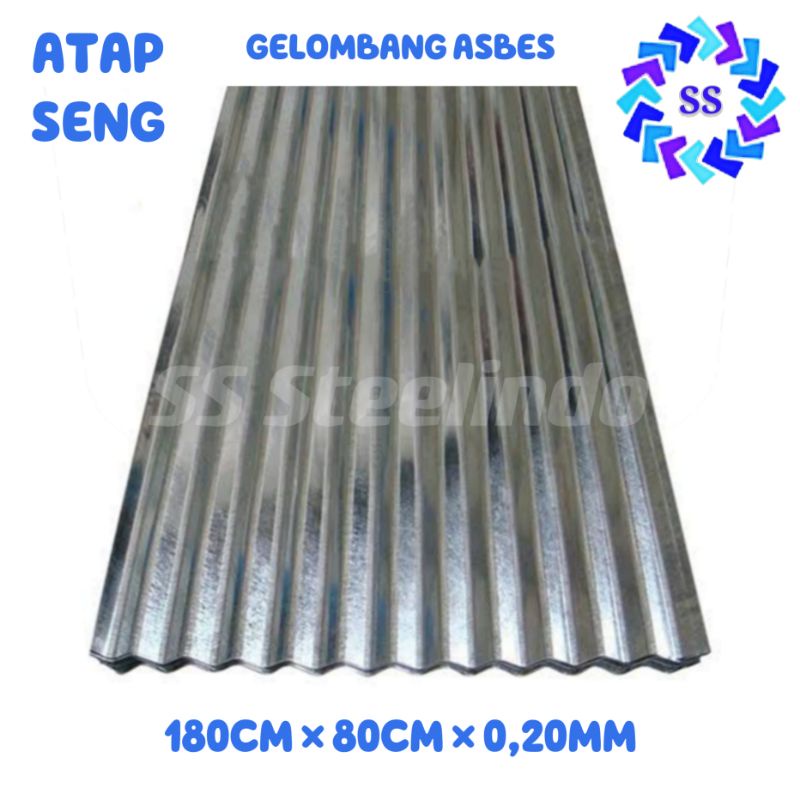 ATAP SENG GELOMBANG ASBES KECIL 180CM X 80CM X 0,20MM