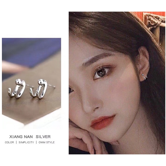 Anting Gantung Warna silver Gaya Korea Untuk Wanita perak aksesoris wanita