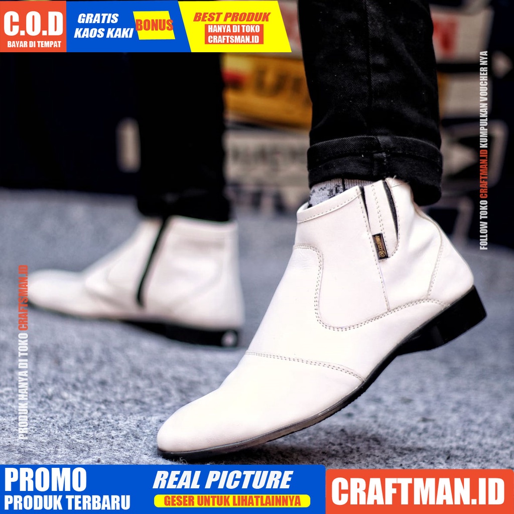 CRAFTS X FOX Sepatu Formal Sepatu Pria Casual Pantofel Kulit Asli Kasual Kerja Pria Cowok Keren Pria