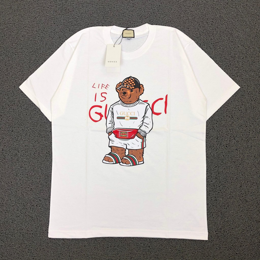 Gucci Life Is Bear White Putih Tee T-Shirt Kaos