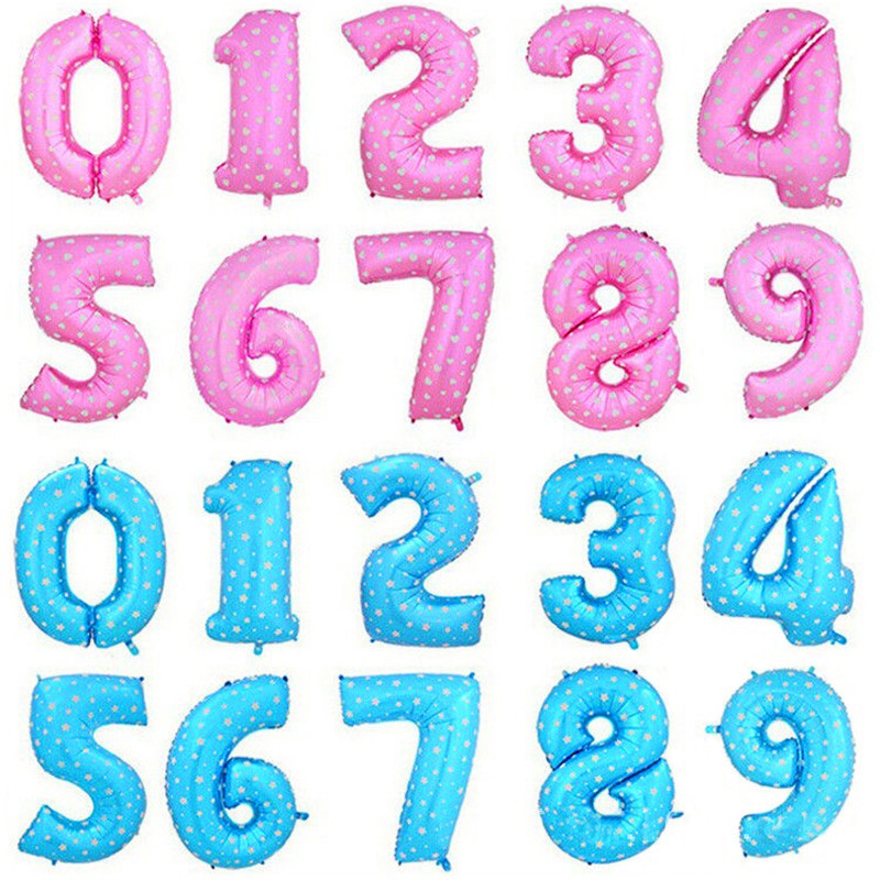 Balon Foil Bentuk Angka Ukuran 32 Inci untuk Dekorasi Pesta Pernikahan / Ulang Tahun