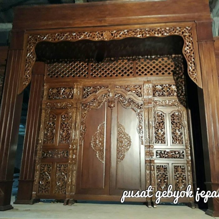 Gebyok dekorasi pelaminan semi minimalis 3,5m