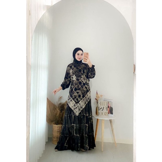 Gamis Rayon MONOCHROME /Monokrom Gamis Premium /Gamis Twill Original
