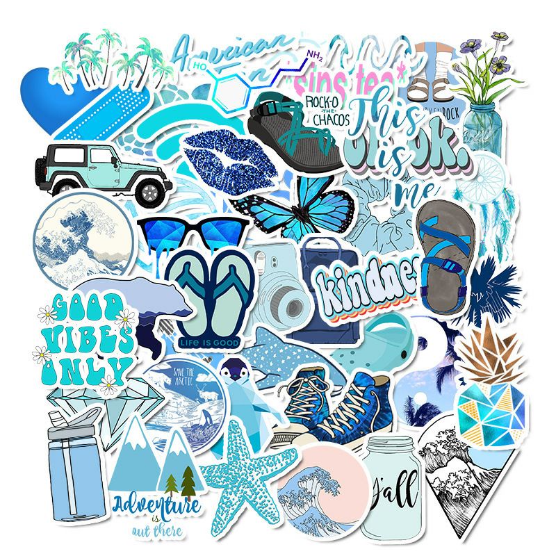 

STIKER PACK BLUE STYLE 260050- STIKER AESTHETIC KEREN IMUT LAPTOP, AKSESORIS HP, ANTI AIR, MOTIF, HELM, TUMBLER, KOPER, KULKAS