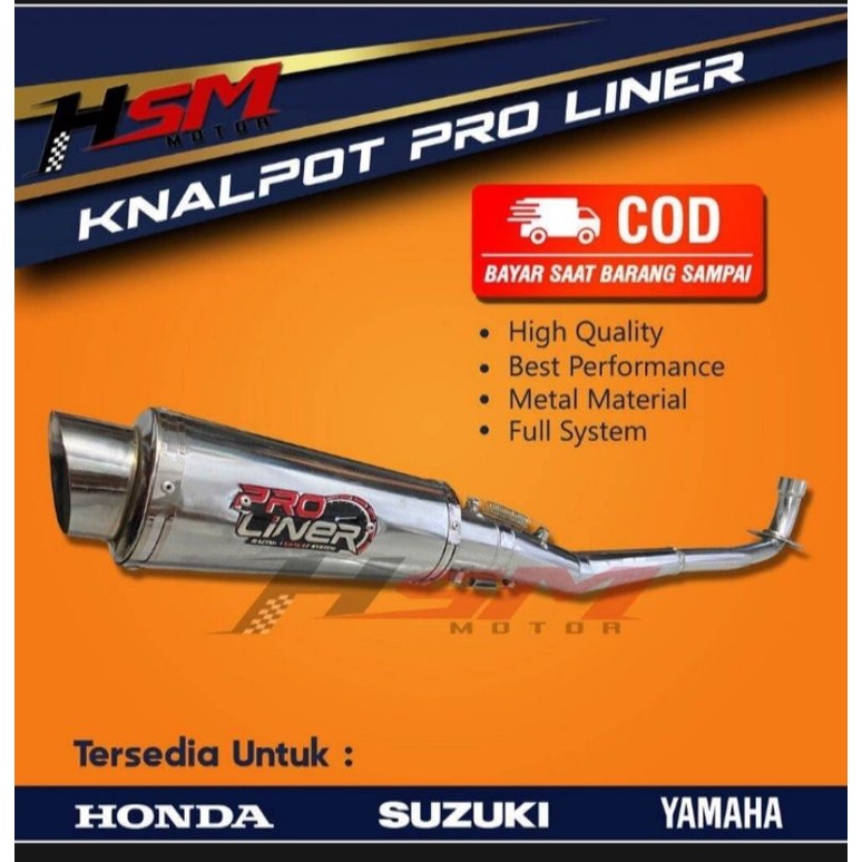 knalpot racing prolinear model supra x/supra fit/vega/jupiter/smash/shogun/karisma/supra 125/revo la