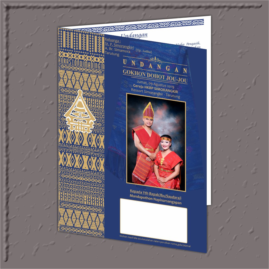 UNDANGAN BATAK MINIMAL ORDER 100 LEMBAR