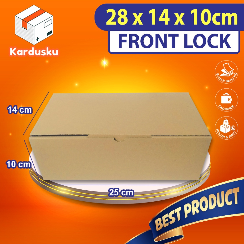 

Kardus Dus uk 28x14x10 cm (ECER) Die Cut Box Kotak Packing Aksesoris Baju Makanan Pizza Hijab Kue