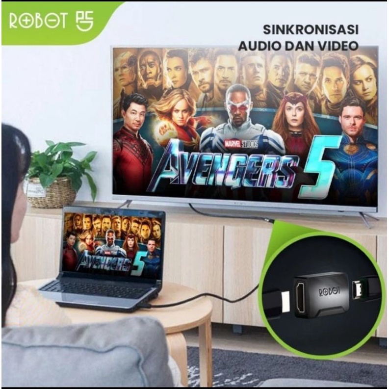 Robot RHH10 Konektor Ekstensi Kabel HDMI Adapter Female to Female 4K