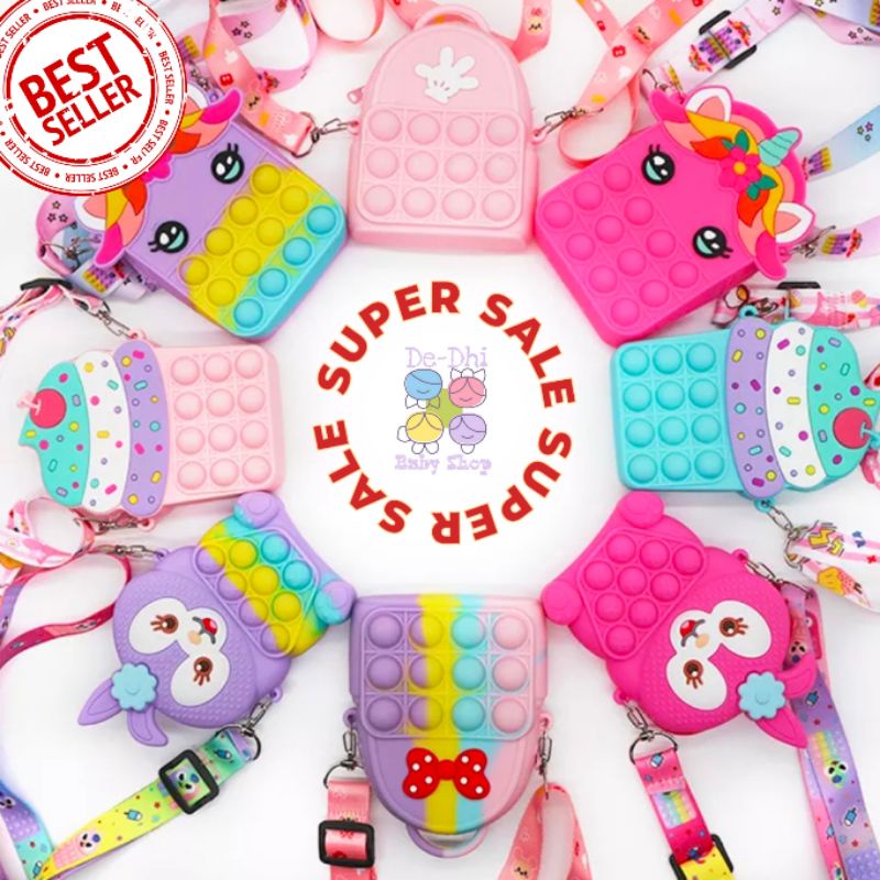Tas Selempang Anak Fashionable Jelly Pop It Import