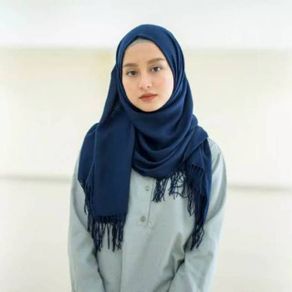 Dauky Hijab Selendang Pashmina Audie  Agnella Polycotton-F agnella NAVY