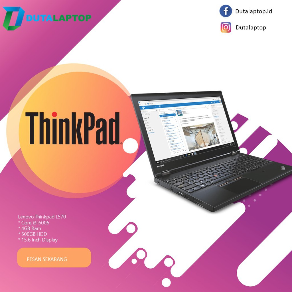 Lenovo Thinkpad L570 Core i3 Skylake ( Duta Laptop Tasikmalaya )