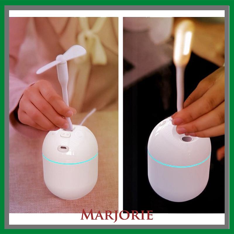 Air Humidifier Mini Portabel USB Aroma Minyak Esensial Diffuser Mobil Aromaterapi Minyak Humidifier Ultrasonic Cool Mist Fogger Mist Maker 220 Ml (Putih)-MJD