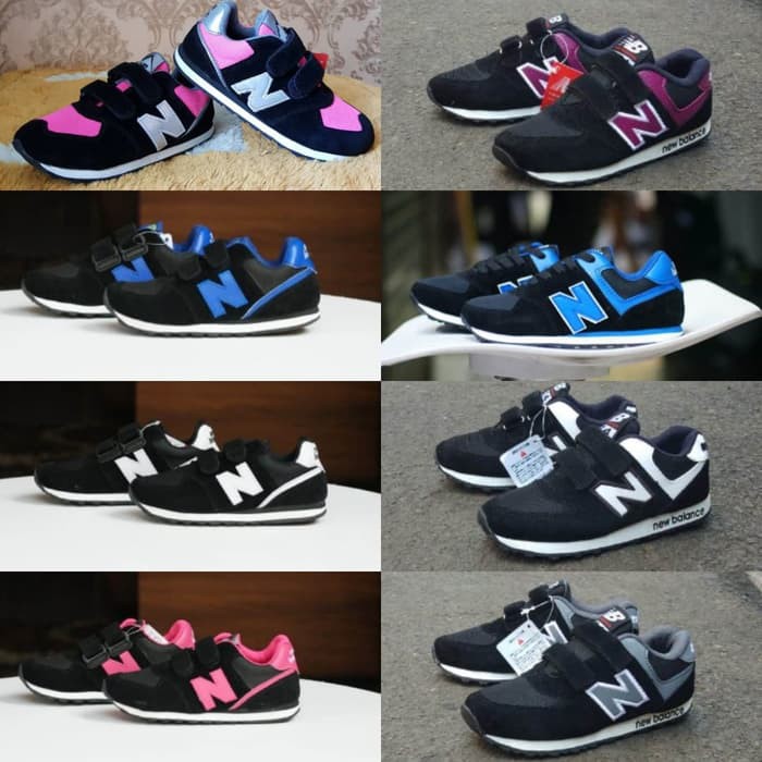 Termurah NB anak perekat 28 - 32 Sepatu pria sneakers casual biru merah hitam