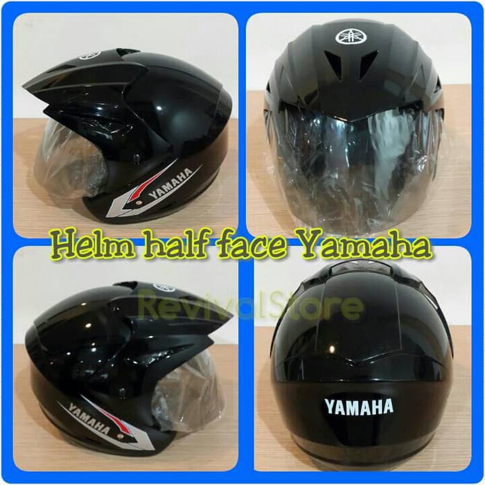 Helm Yamaha Half Face (Black)