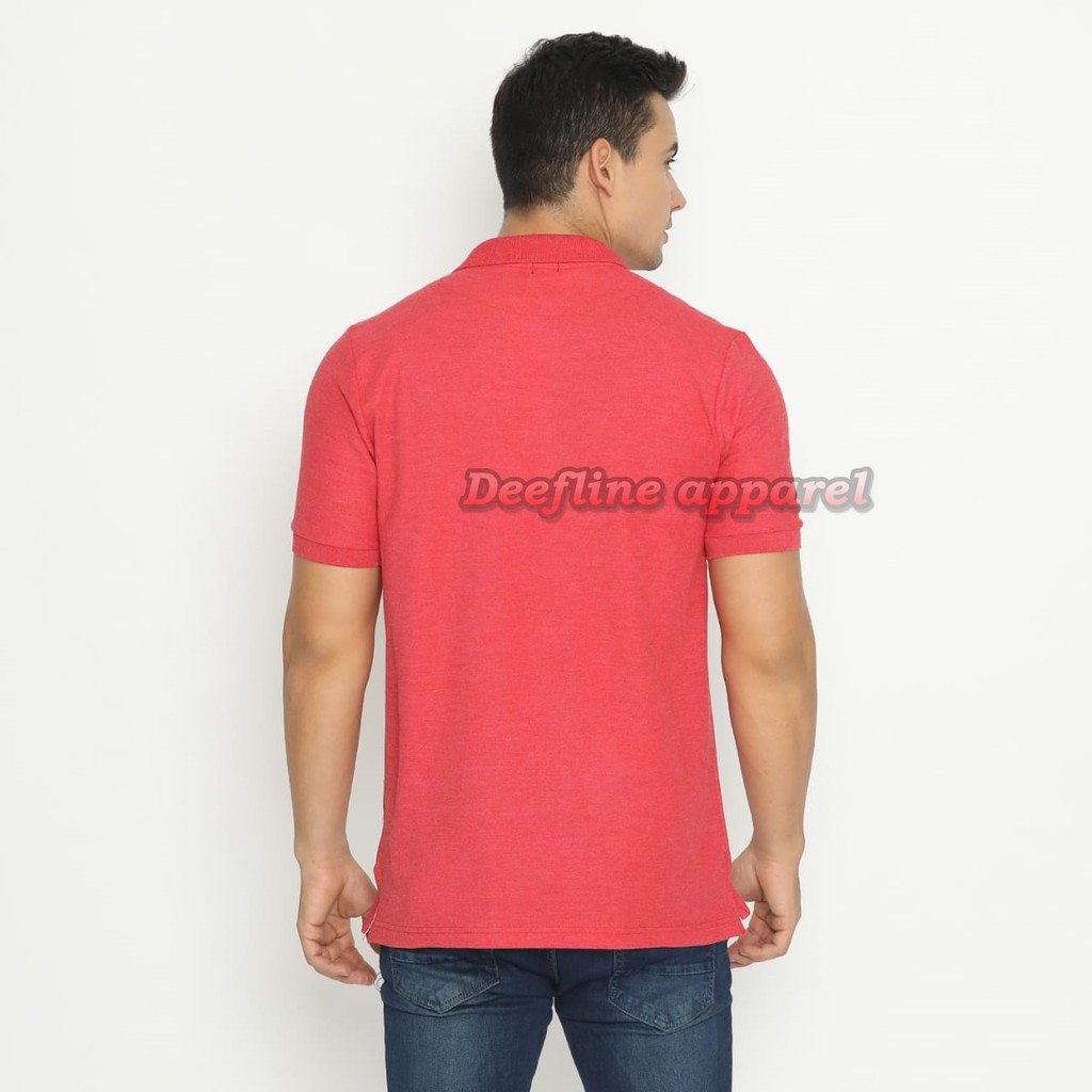 DEEFLINE Kaos Polo Shirt Pria Kerah  Kaos Katun Twotone Red