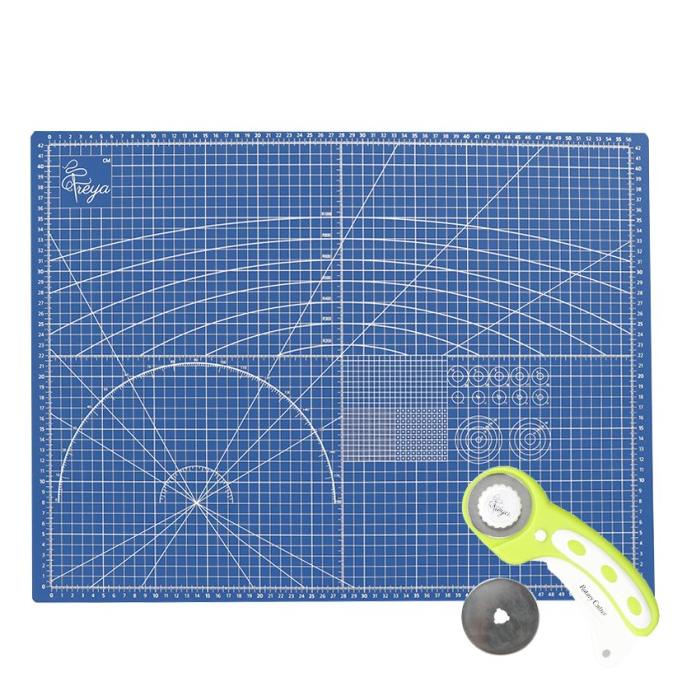 

[Paket Hemat] Cutting Mat A2 (2 sisi) + Rotary Cutter Freya + Refill