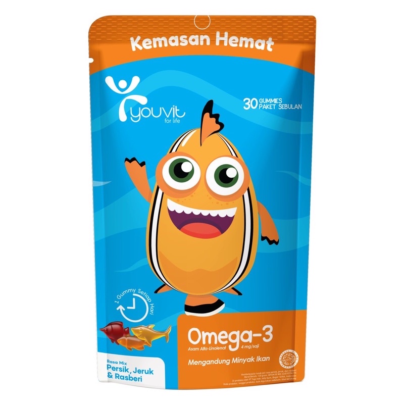Youvit omega  anak pouch 30pcs