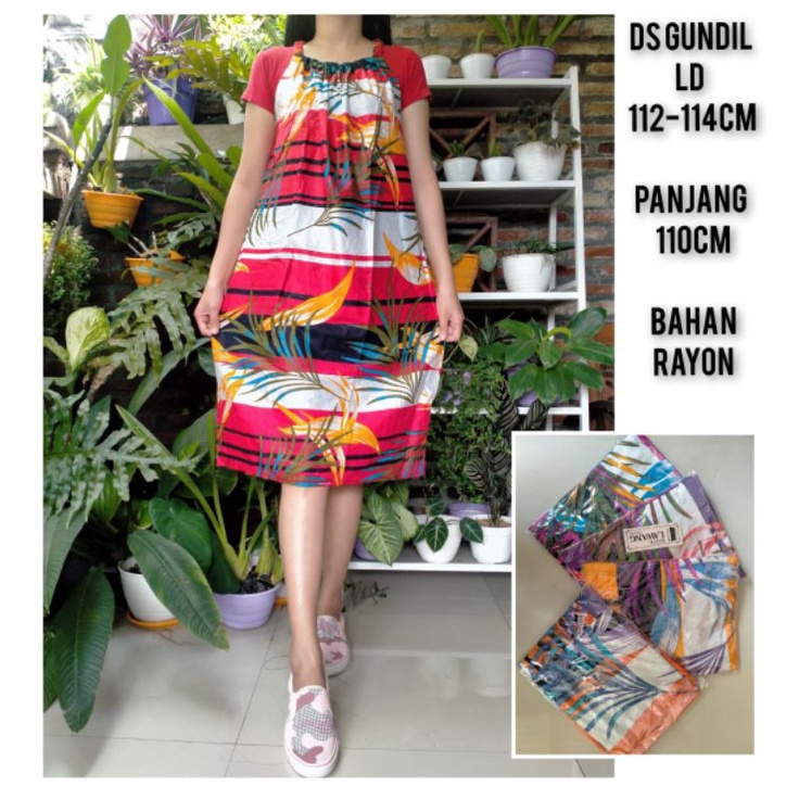 Daster Gundil Tanpa Lengan Dress Rayon Busui