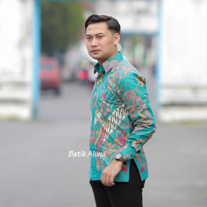 Batik pria lengan panjang Kemeja Atasan Baju batik pria laki laki lengan panjang premium cowok solo