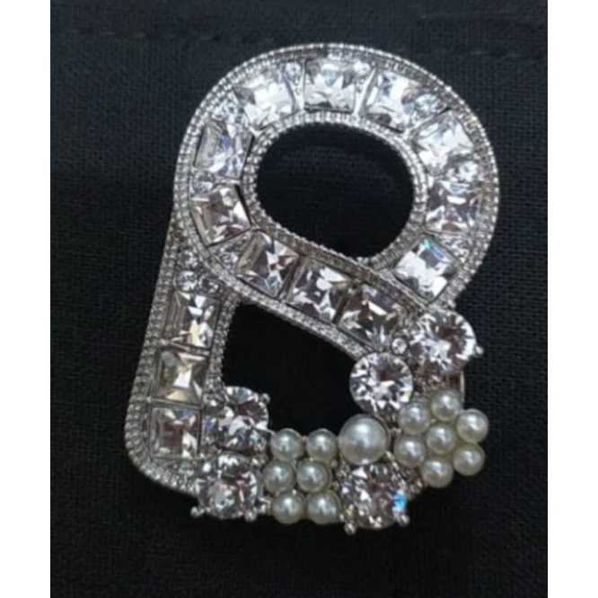 BUTTONSCARVES BROOCH ALPHABET-SILVER