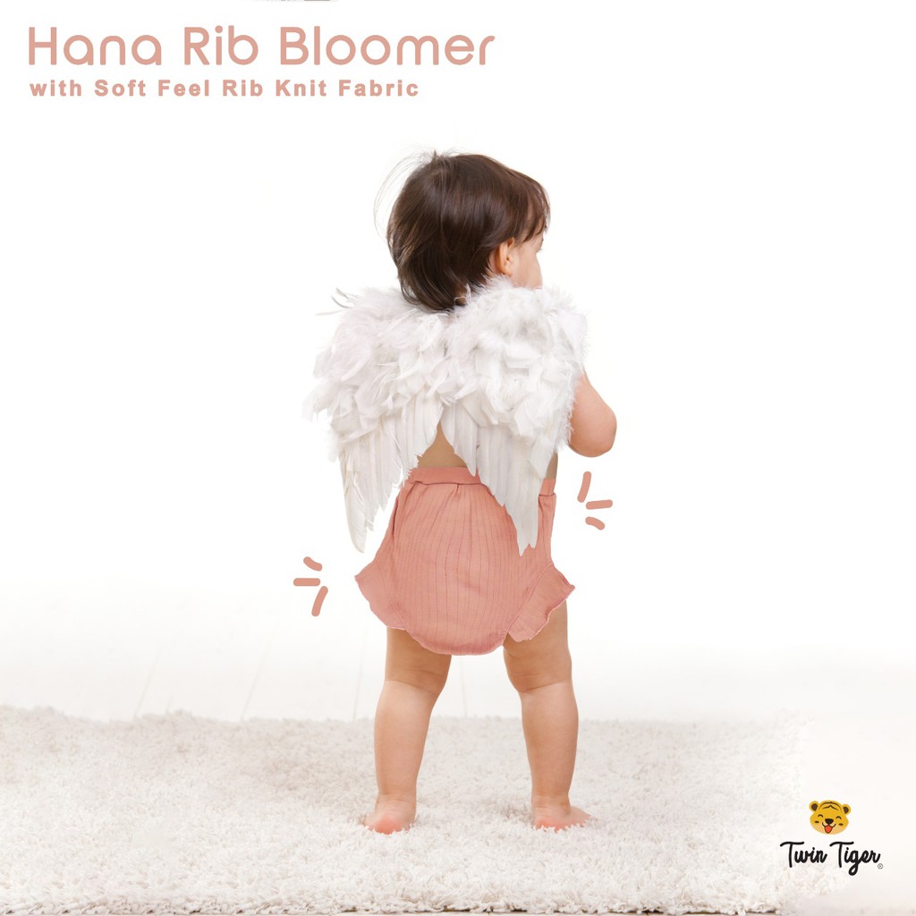 TWIN TIGER Hana Rib Bloomer Celana Rib Bloomer EXTRA SOFT - Celana Anak Perempuan Celana Pop 6m-2 T