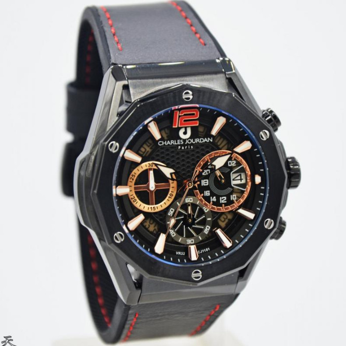 Charles Jourdan Man Original CJ1101-1735C Black Garansi resmi Original