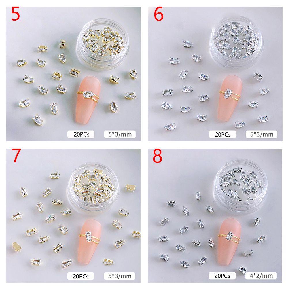 Preva 20PCs Zirkon Nail Art Top Quality Diamond Charms Dekorasi Flat Bottom Drill