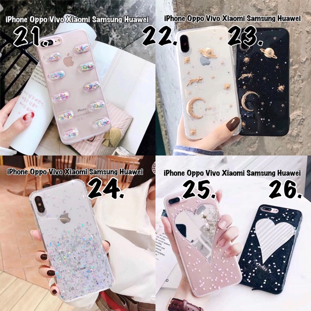 Glitter Case iPhone Oppo Vivo Xiaomi Samsung Huawei A5s F11 pro V15 A30 F9 A50 A70 A80 Y17 Real me 3