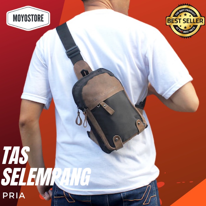 Tas Simple Sling Bag Pria 12 Tas Selempang Pria Tas Sling Bag Pria Tas Waist Bag Pria  - Tas Selempa