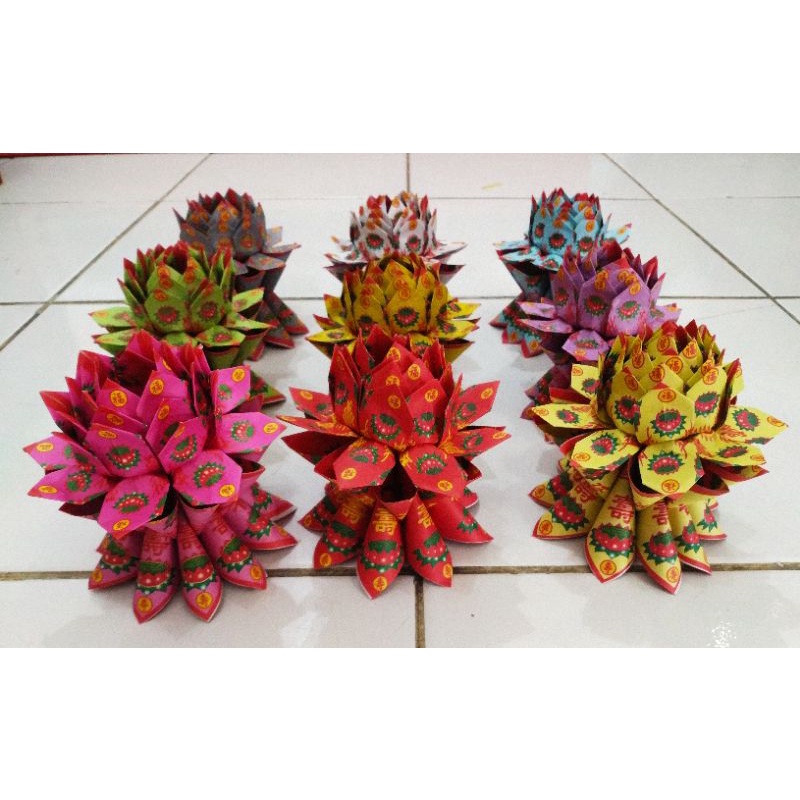 origami kertas sembahyang&quot;TERATAI &amp; TATAKAN MINI&quot; 9 warna  ( wangsen dan shousen )