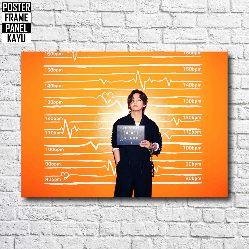 Poster BTS V BUTTER Concept Photo Ver 2 Frame Kayu Solid A4  V255