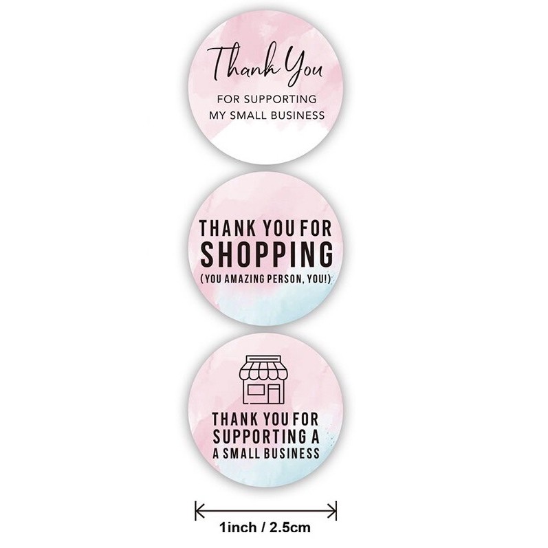 (50pcs) Stiker Thank You Bulat size 2,5cm / Thank You stickers Olshop etc-Ty Support Hm 50pcs