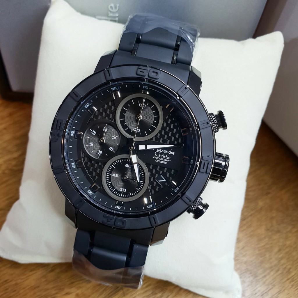 alexandre Christie  AC 6292 pria original stainless steel hitam