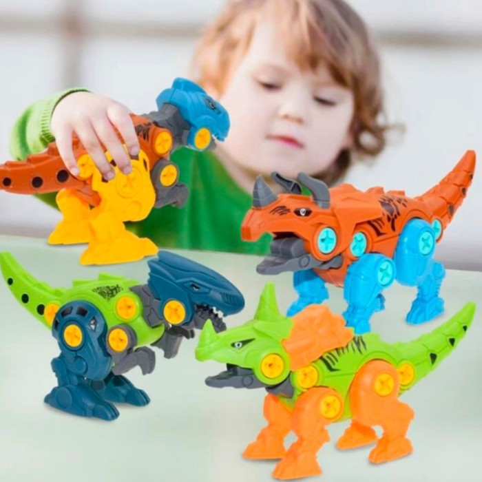 Mainan Edukasi Anak Diy Dinosaurus Bongkar Pasang Obeng - Mainan Rangkai Dinosaurus Kit - Mainan Edukasi Anak - Merakit Dinosaurus Bongkar Pasang Melatih Kreatifitas Anak - Mainan Rakit Dinosaurus Simple