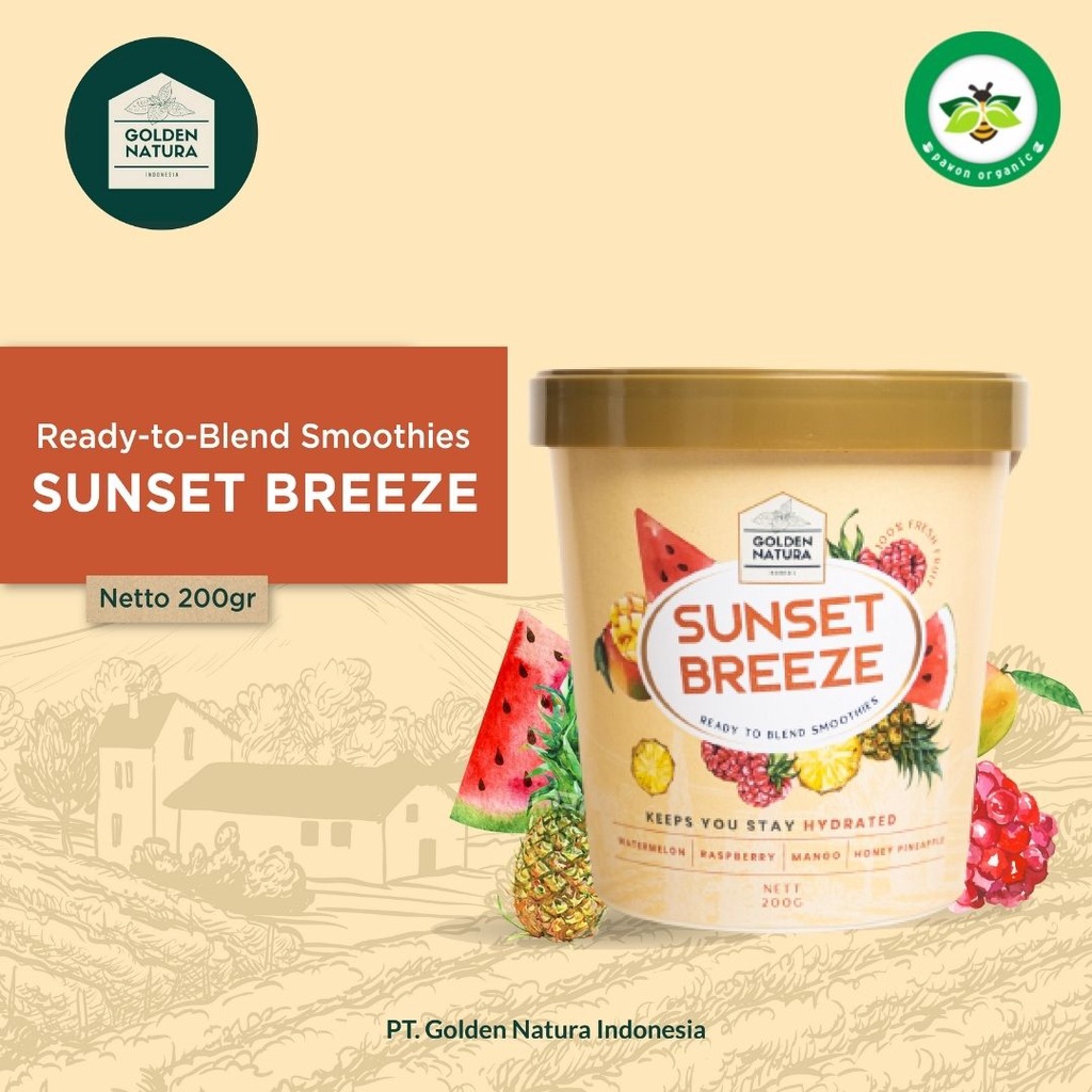 

Premium Ready-to-Blend Sunset Breeze Smoothies | GOlden Natura Smoothies Buah Beku