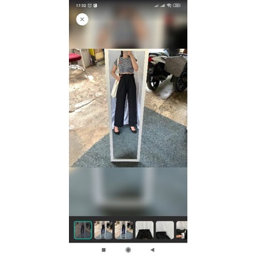 Celana Hitam Kulot Highwaist Ruffle Black Cullote Korean Cullotes Pants GU Uniqlo