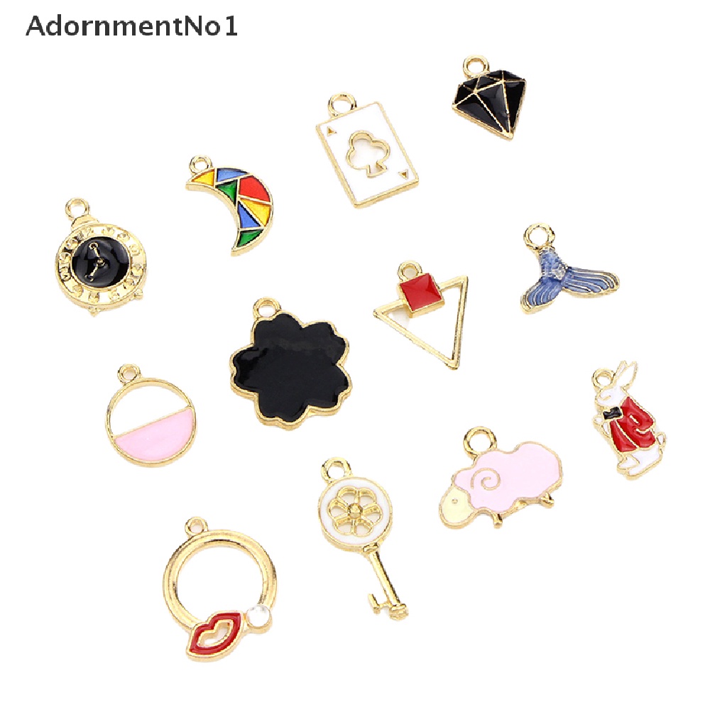 (AdornmentNo1) 30pcs / Set Charms / Liontin Enamel Gaya Campur Bahan Metal Untuk DIY Perhiasan